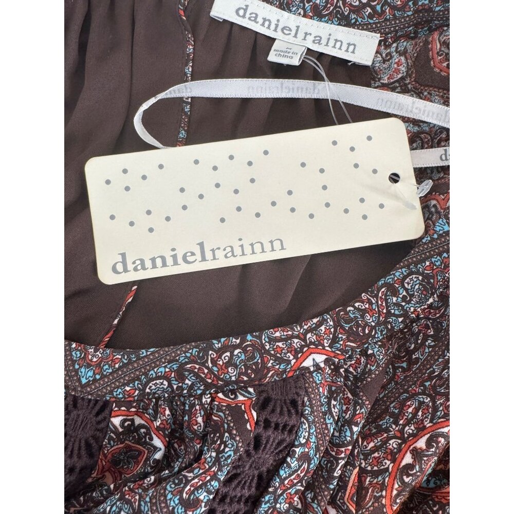 2/$30 Daniel Rainn M Paisley Dress Boho Style with Crochet Details NWT - Picture 5 of 15
